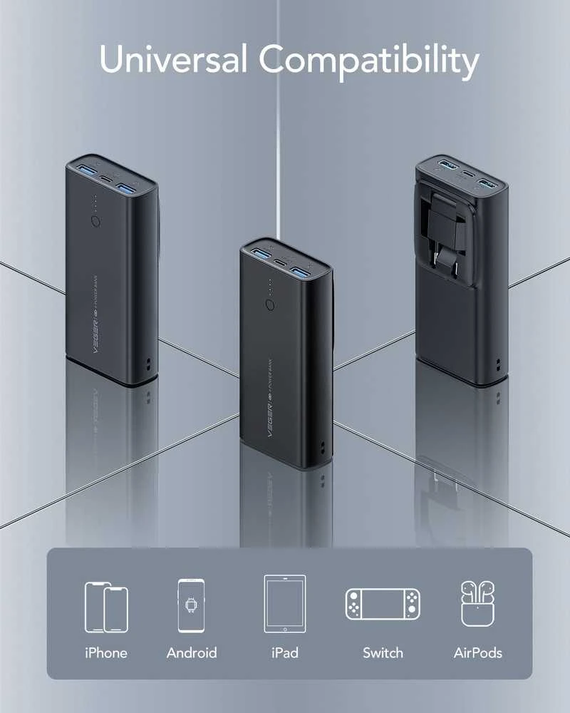 Powerbank Veger ACE100 (W1146) PD QC3.0 20W 10000 mAh juodas