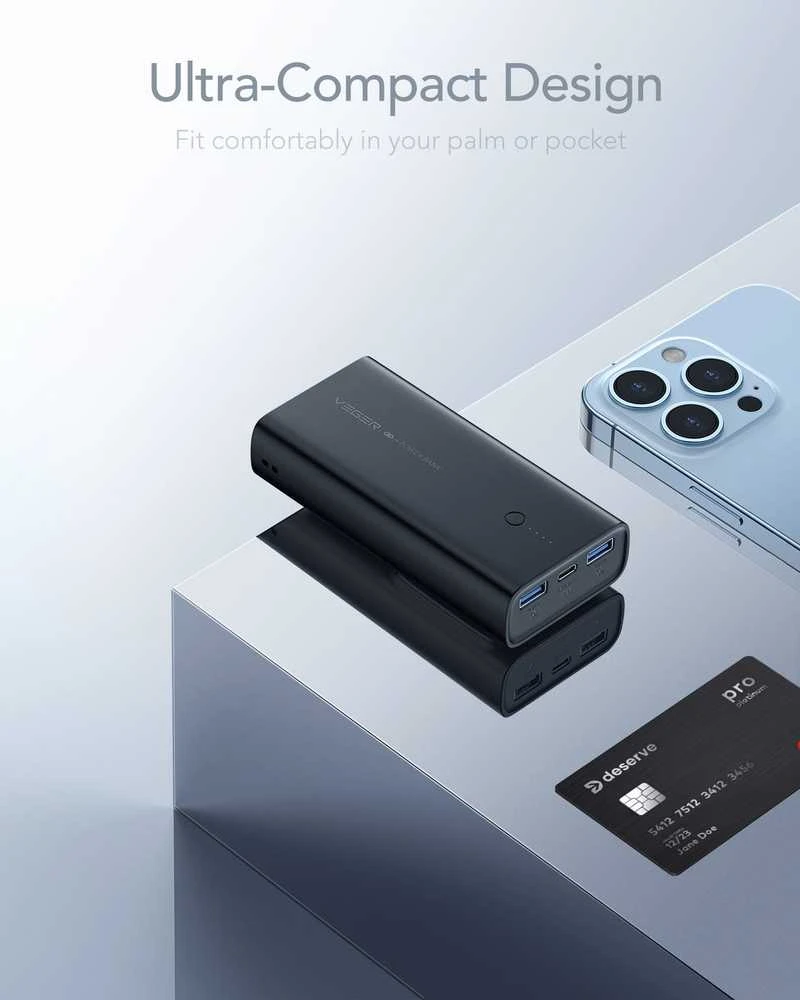 Powerbank Veger ACE100 (W1146) PD QC3.0 20W 10000 mAh juodas