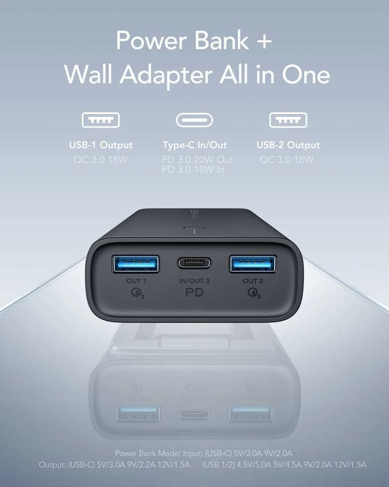Powerbank Veger ACE100 (W1146) PD QC3.0 20W 10000 mAh juodas