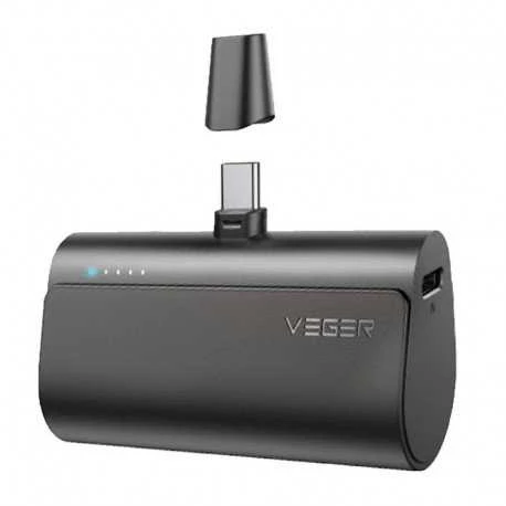 Išorinė baterija POWER BANK VEGER PlugOn (W0556P) type-C 5000mAh (20W) juoda