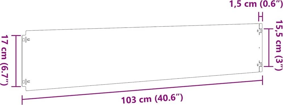 Vejo kraštas 10 vnt. 20 x 103 cm Šaltai valcuotas plienas