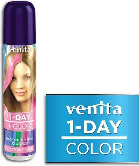 Rožiniai purškiami plaukų dažai Venita 1-Day Color