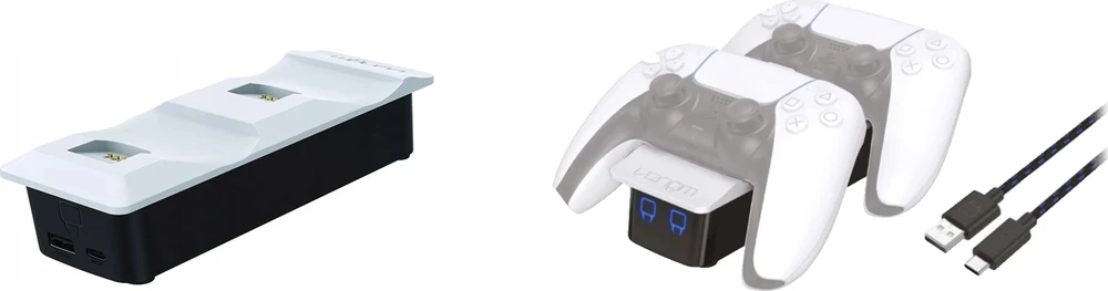 Įkrovimo stotis dviem PS5 Dual Sense valdikliams Venom VS5001 balta