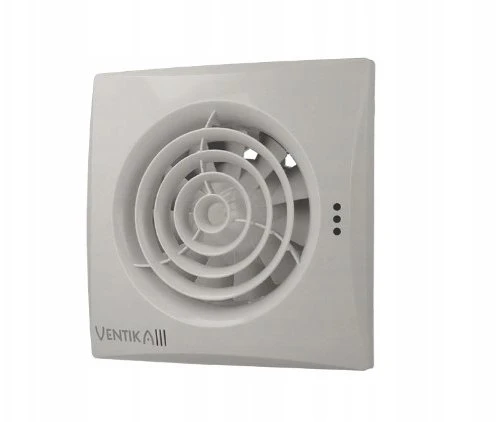Ventika Ašinis ventiliatorius Ø100 230V 7.5W 97m3/h 25dB rutuliniai guoliai balti su laikmačiu ECHO D100QWC