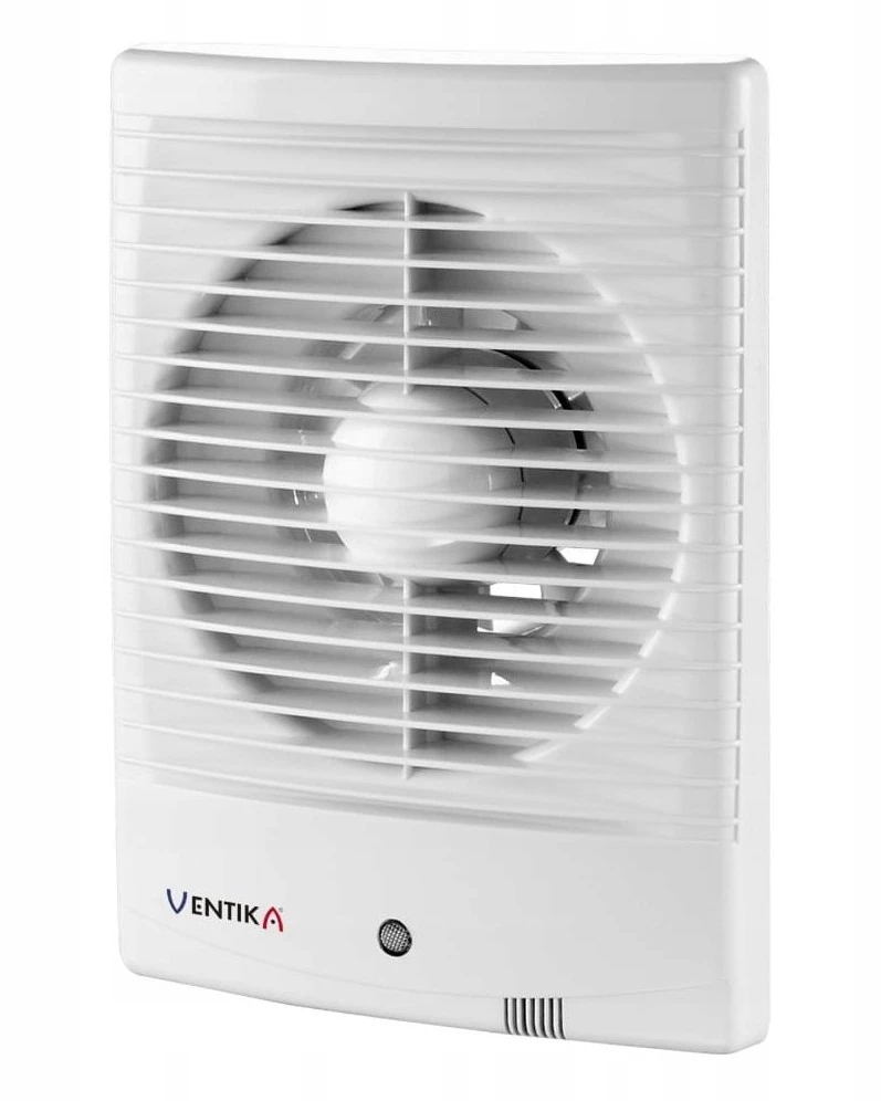 Ventika Ašinis ventiliatorius fi 100mm 230V 98m3/h 14W 34dB IP34 standartinis baltas su laiko jungikliu FORTE D100M3WC