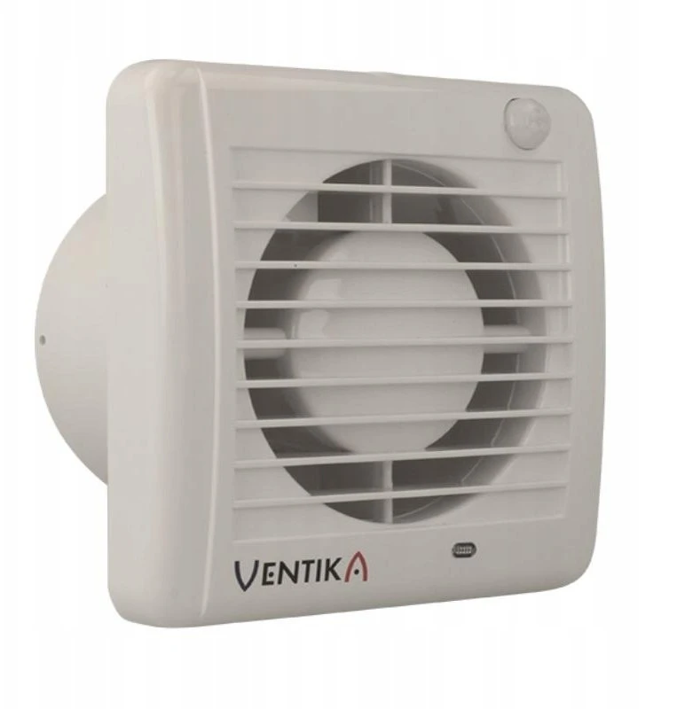 Ventika Ašinis ventiliatorius fi 125 230V 9,4W 158m3/h 31dB su rutuliniais guoliais, higrostatas ir laiko jungiklis baltas SOLID SILENT D125SRH