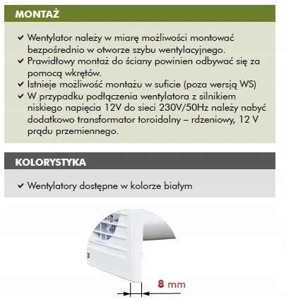 Ventika Ašinis ventiliatorius fi 150 230V 24W 292m3 38dB su laiko jungikliu SUBTIL D150SWC
