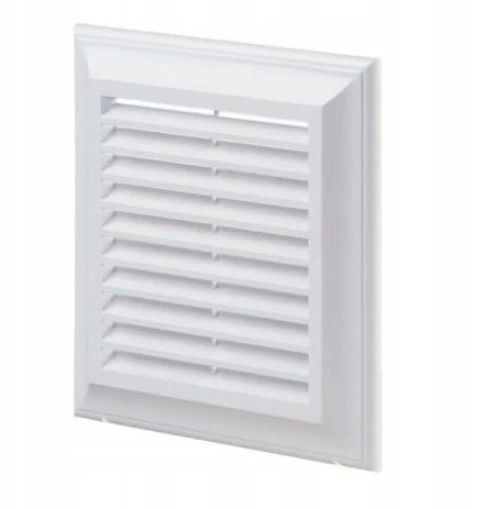 Ventika Vėdinimo grotelės 180x250mm su tinkleliu ir stačiakampiu flanšu 138x208mm baltos EL250A