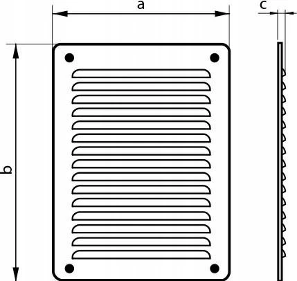 Ventika Vėdinimo apsauga su tinkleliu 165x230mm metalinė chromuota WX909CHR