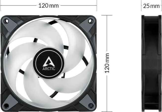 Arctic P14 PWM PST RGB 0dB juoda | 140 mm korpuso ventiliatorius