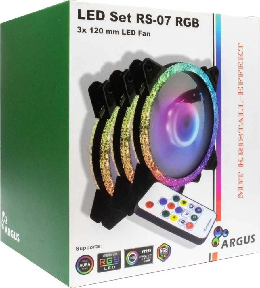 Inter Tech Wentylator Argus RS-07 RGB 3-pack + Hub (88885537)