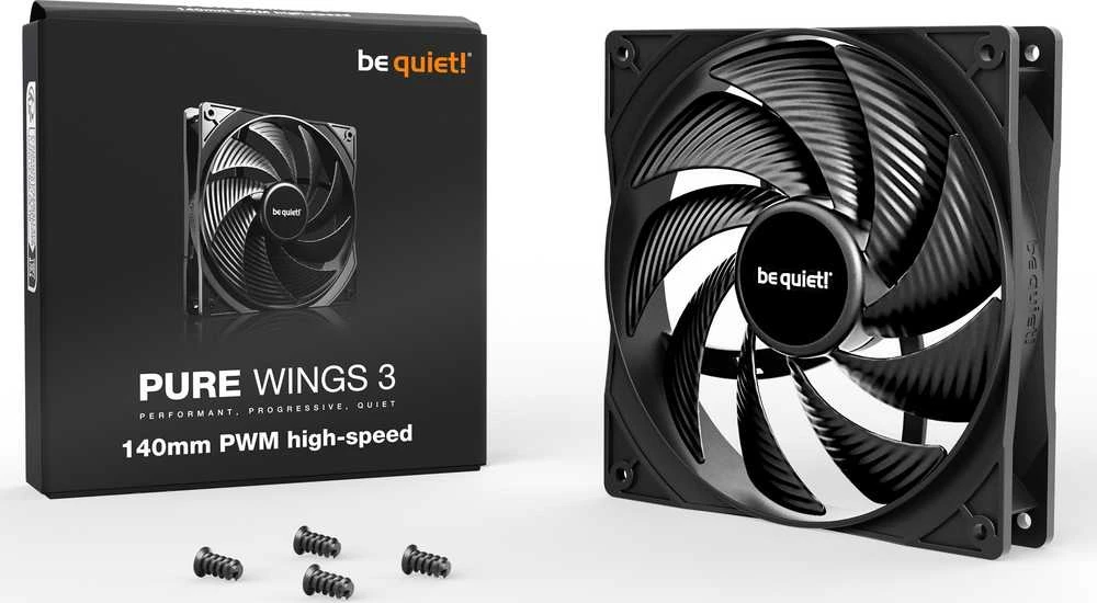 Korpuso Ventiliatorius - Be Quiet! Pure Wings 3 140mm PWM Didelio Greičio