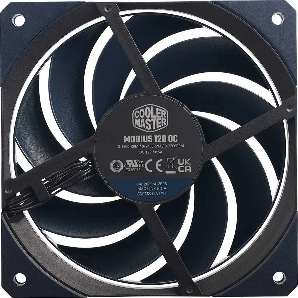 Cooler Master Mobius 120 OC PWM-korpuso ventiliatorius - 120 mm, juodos spalvos