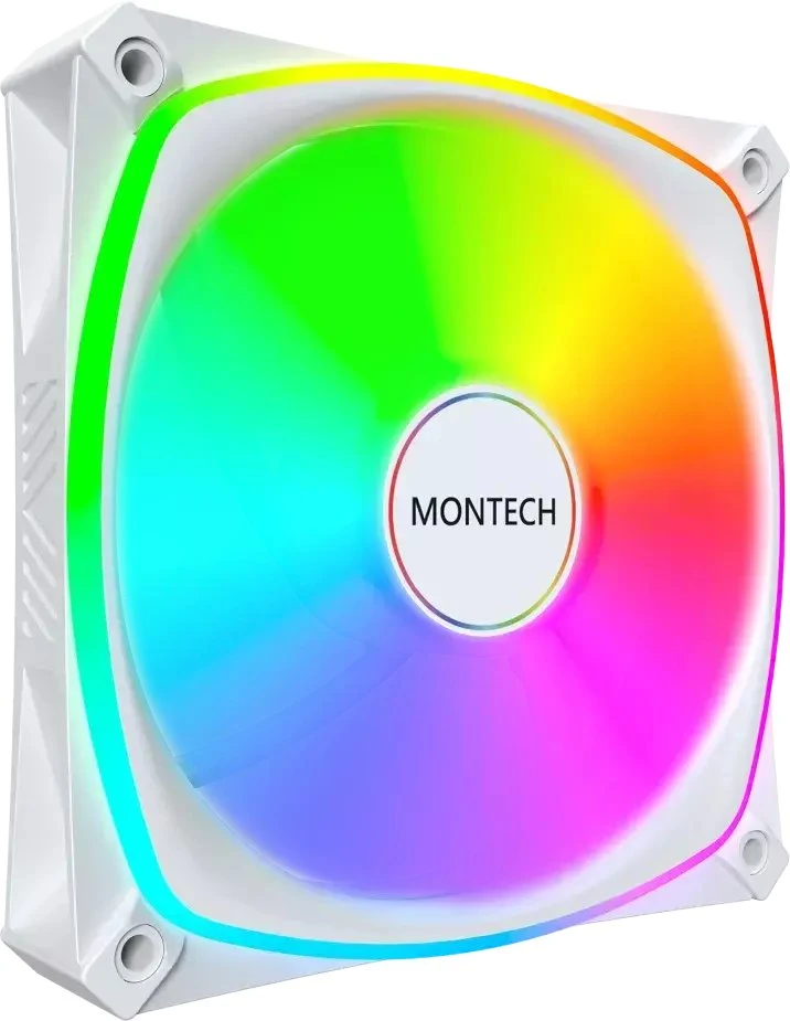 „Montech AX120 PRO PWM“ ventiliatorius, ARGB®, 3 vnt. pakuotė, 120 mm, baltas