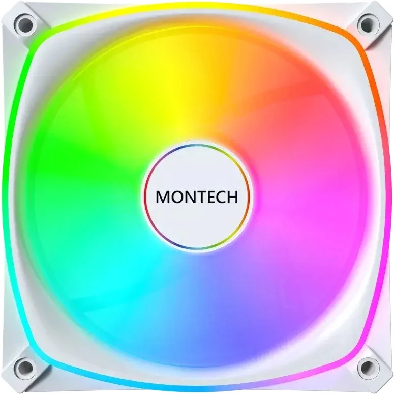 „Montech AX120 PRO PWM“ ventiliatorius, ARGB®, 3 vnt. pakuotė, 120 mm, baltas