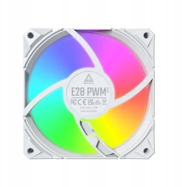 Montech E28 ARGB 120mm PWM ventiliatorius Baltas (E28 ARGB (W))
