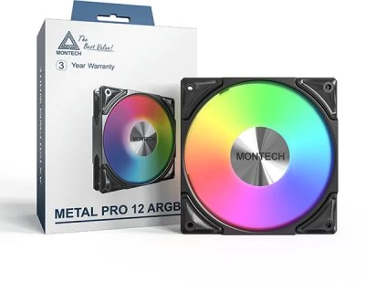 Montech Metal Pro 12 ARGB ventiliatorius su pakuote