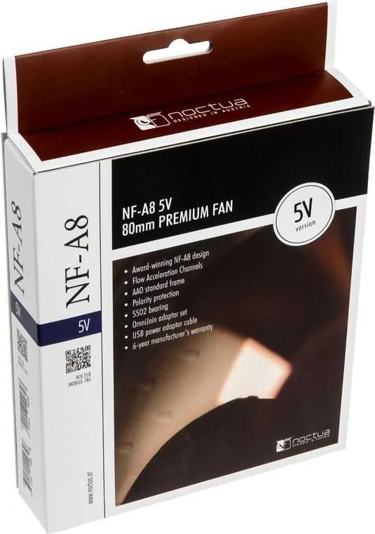 Noctua NF-A8 5V ventiliatoriaus pakuotė