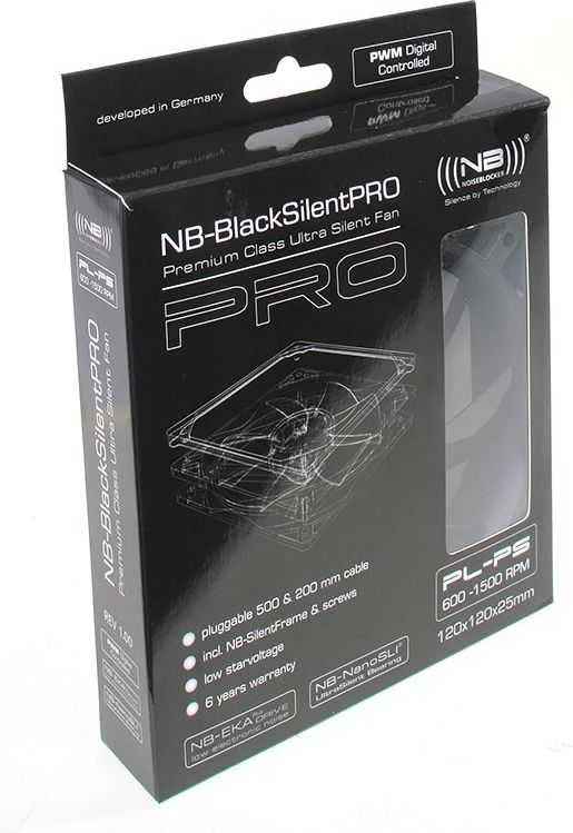 Noiseblocker juodos spalvosSilent Pro korpuso ventiliatoriusPLPS – 120mm PWM