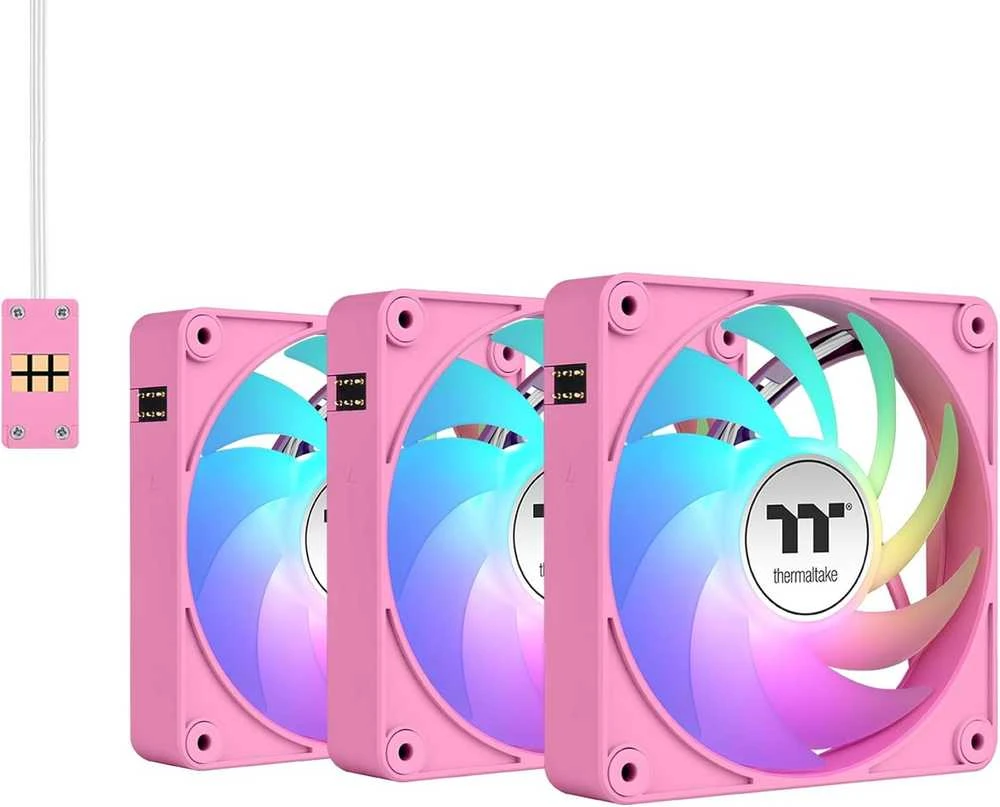 „Thermaltake CT120 EX Reverse ARGB Sync Rožinė“ 3 korpuso ventiliatorių pakuotė
