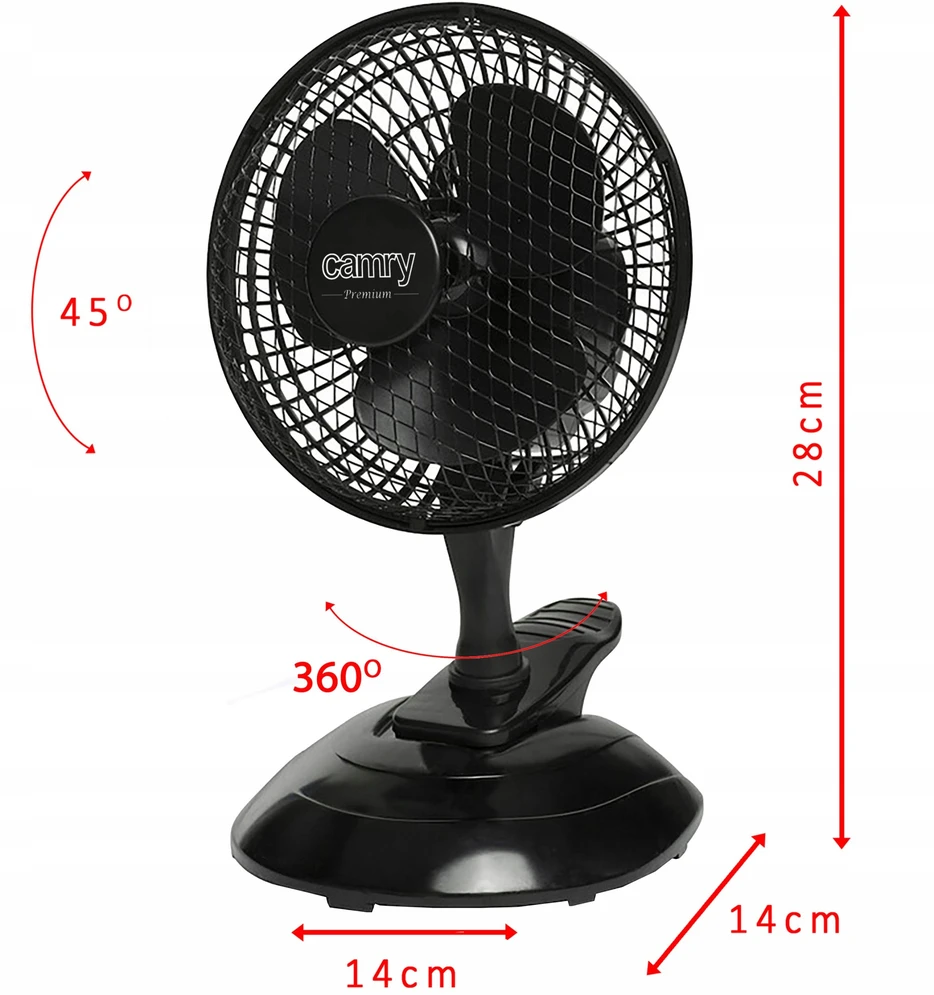 Adler CR 7340 15 cm ventiliatorius su spaustuku ir pagrindu