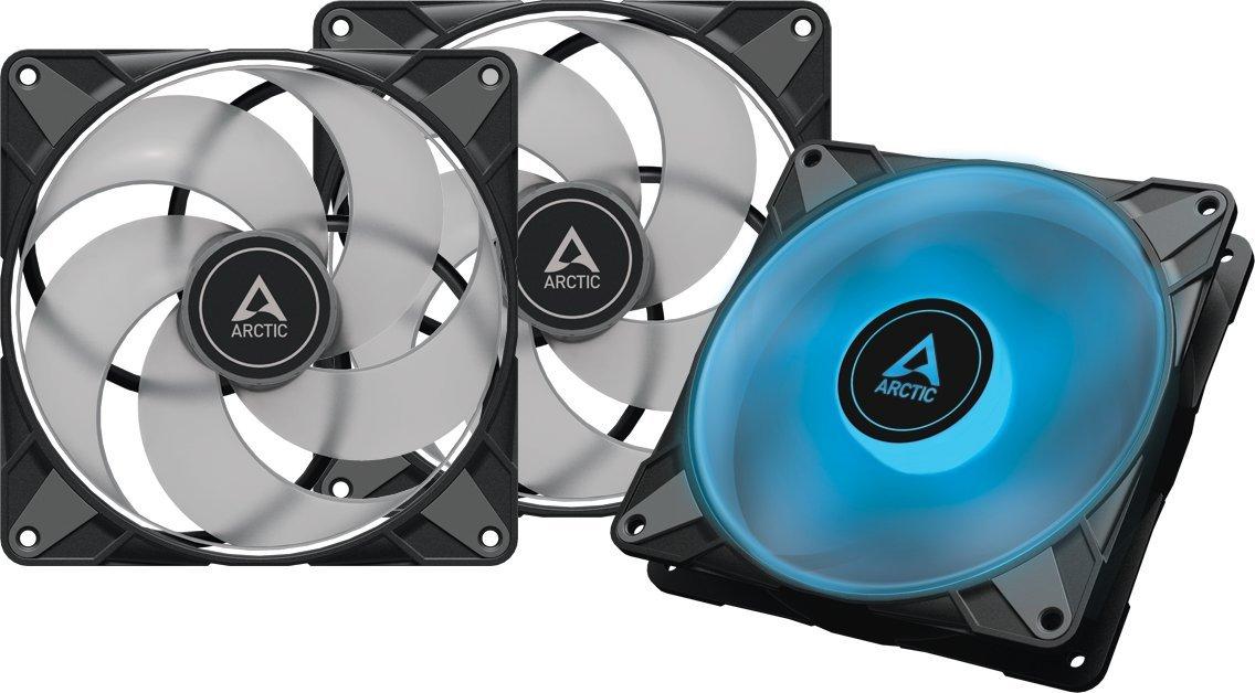 Arctic P14 PWM PST RGB 0dB juoda (3 vnt. pakuotėje) | 140 mm korpuso ventiliatorius