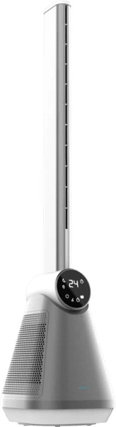 Ventiliatorius Cecotec EnergySilence 9890 Skyline Bladeless | Tower Fan | Stand Fan | 50 W | Diameter 23 cm | Greičių skaičius 3 | Oscillation | Timer | Remote control | Pilkas/Baltas