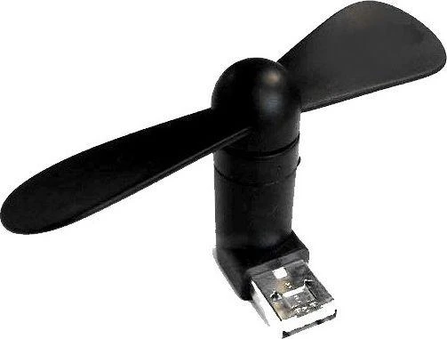 Iso Trade Ventiliatorius 2in1 USB/microUSB juodos spalvos