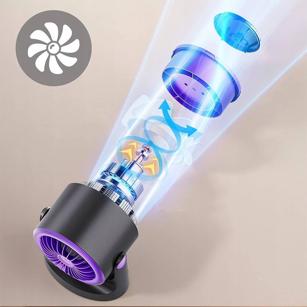 „Zenwire Mini ventiliatorius“ – mažas stalinis biurinis ventiliatorius, tylus, galingas, USB-C, nešiojamas