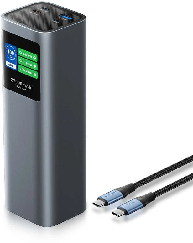 Vention 27000mAh 140W PD 3.1 + USB-C laidas 240W