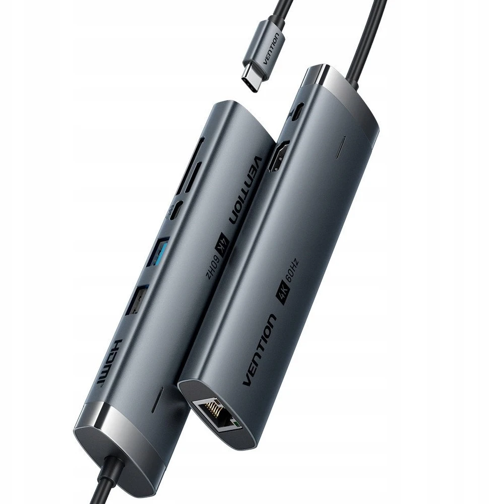 „Vention“ USB-C 8 viename 4K 60Hz 100W prijungimo stotelė