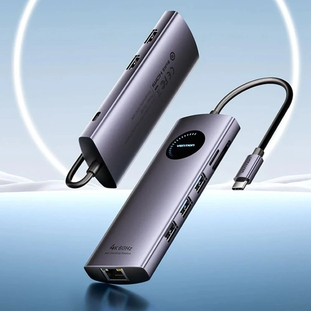 „Vention“ 9 viename MST USB-C 4K 100 W 5 Gbps prijungimo stotelė