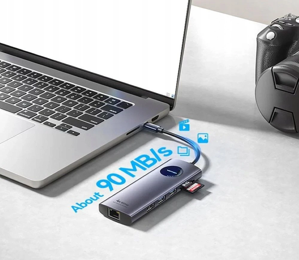 „Vention“ 9 viename MST USB-C 4K 100 W 5 Gbps prijungimo stotelė