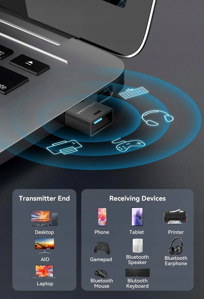 Adapteris Vention USB Bluetooth 5.4