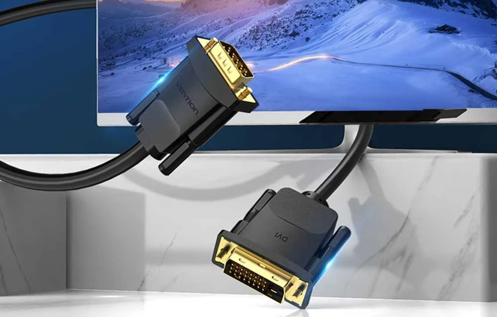 Vention DVI(24+1) - VGA kabelis 1.5m - Juodas