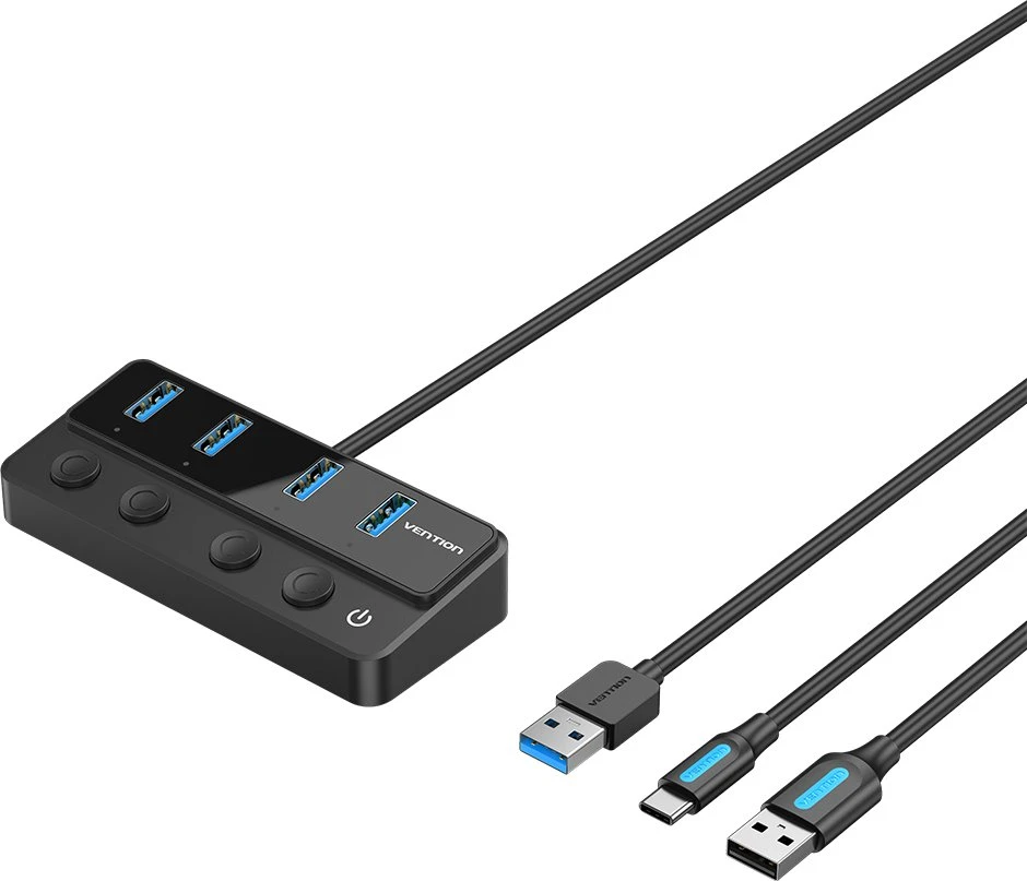 „Vention 5-in-1“ USB 3.0 šakotuvas su atskirais maitinimo jungikliais