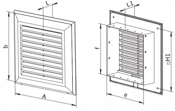 Vents Vėdinimo grotelės įpučiamos-ištraukiamos 138x138 balta EL180A