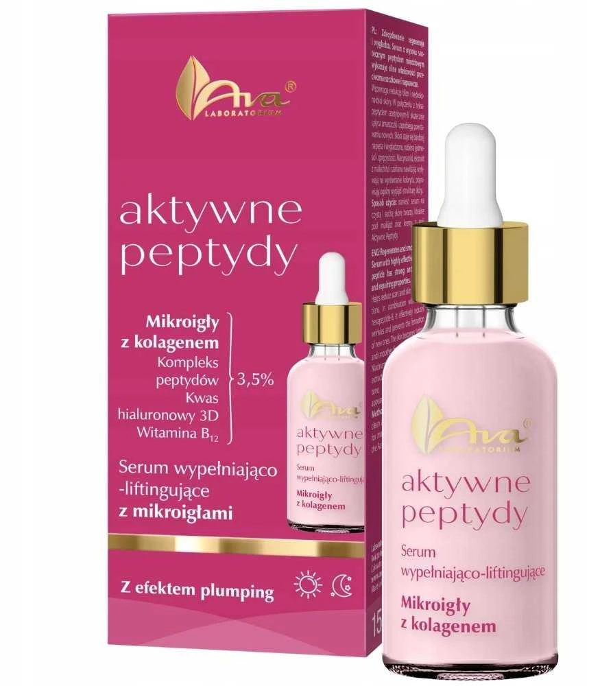 Veoli Botanica Ava Laboratorium Aktyviųjų peptidų užpildantis ir stangrinamasis serumas su mikroadatomis ir kolagenu 30 ml
