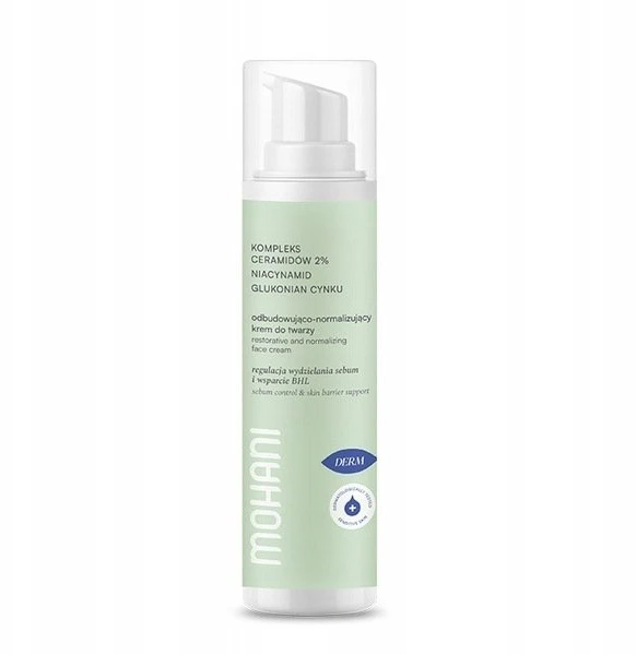Veoli Botanica „Mohani Derm“ regeneruojantis ir normalizuojantis veido kremas su keramidų kompleksu, 2 % niacinamido ir cinko gliukonatu, 50 ml