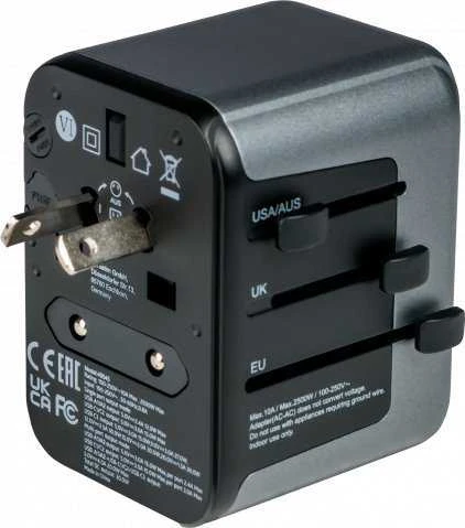 Verbatim Adapteris kelioninis EU/UK/US 2xUSB-A/2xUSB-C PD 30W UTA-03 juodos spalvos 49545