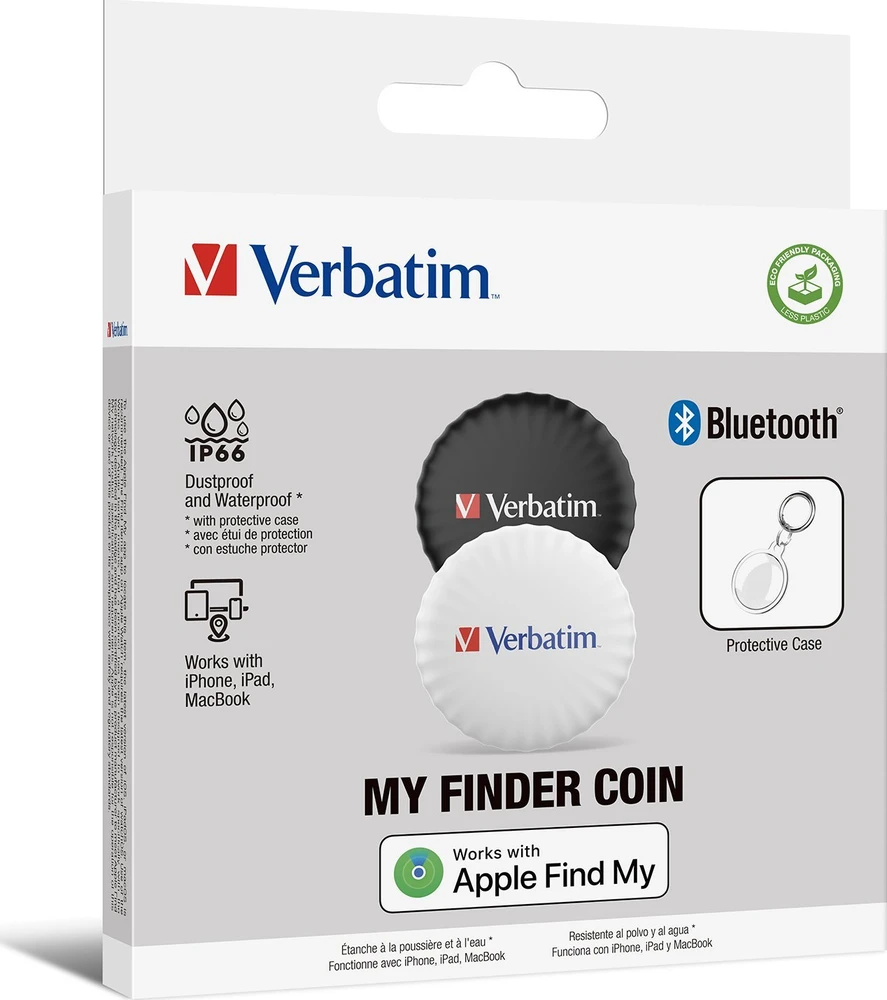 Verbatim My Finder Coin Bluetooth juoda balta - daiktų ieškiklis 2vnt MYFC-02BW 32134