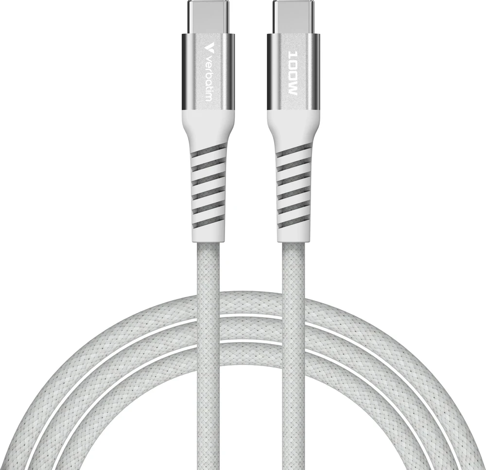 „Verbatim“ magnetinis sinchronizavimo ir įkrovimo laidas USB-C į USB-C, 100 W, 120 cm, pilkas