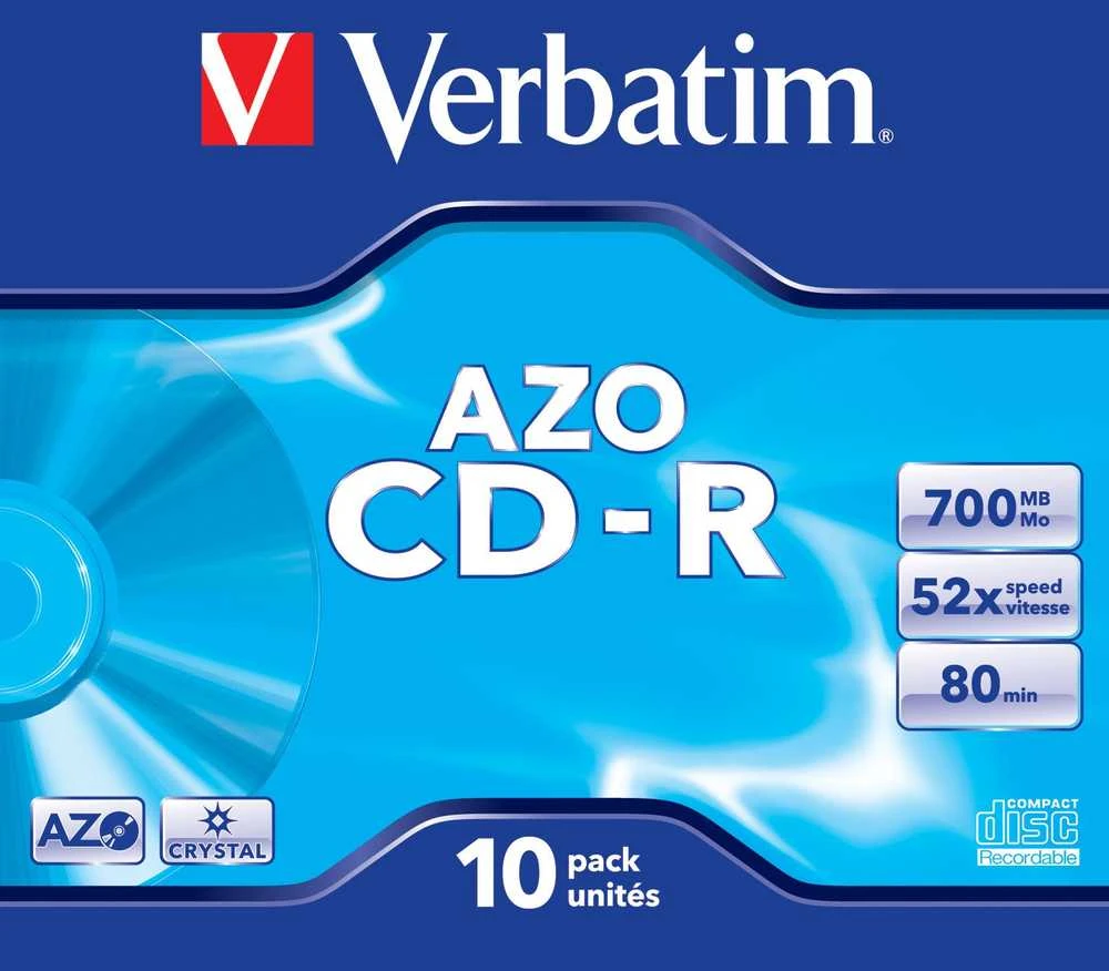 Verbatim CD-R 80/700MB 52X AZO CRYSTAL jewel box - 43327