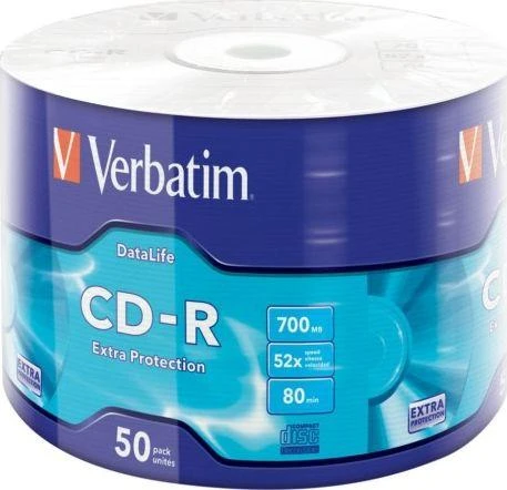 „Verbatim“ CD-R papildoma apsauga, 0,7 GB, 52 x 50 pakuotės velenas