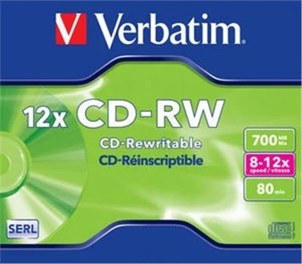Verbatim perrašomas CD-RW diskas 700MB pakuotė