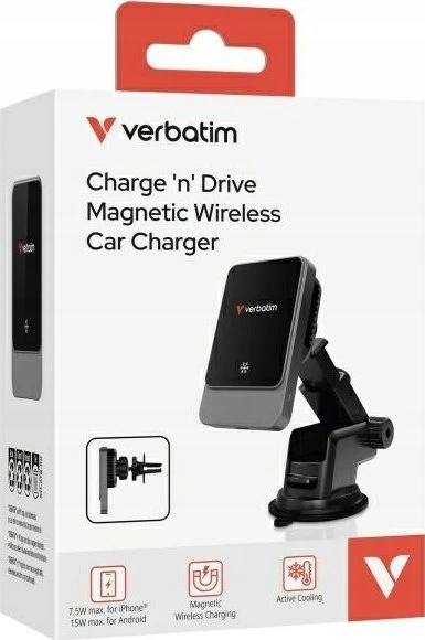 Verbatim įkroviklis automobilinis n Drive 15W RGB CND-03 juodos ir sidabro spalvos 31862