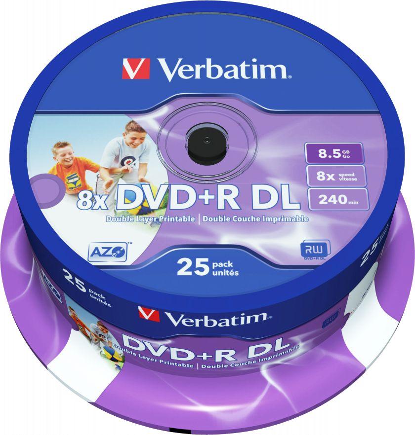Verbatim DVD + R DL 8,5 GB 8x25 vienetai (43667)