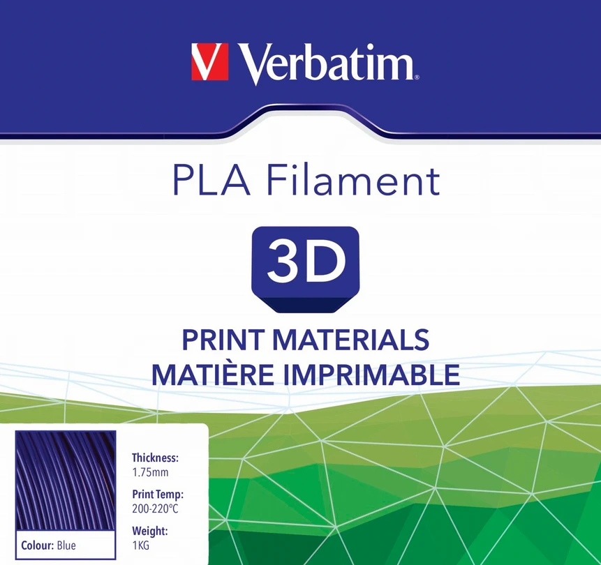 Verbatim 55322 eksploatacinė medžiaga 3D spausdintuvams Polilatinė rūgštis (PLA) Mėlyna 1kg