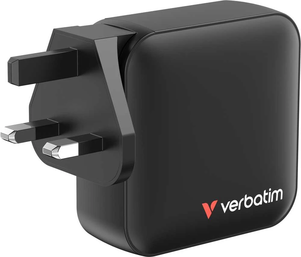 Verbatim Mini GaN Charger 165W Universalus Juoda AC Spartusis įkrovimas Vidaus