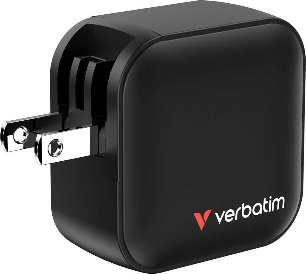 Laidinis įkroviklis Verbatim Mini GaN 70W 2xUSB-C PD/1x USB-A QC juodos spalvos 32229
